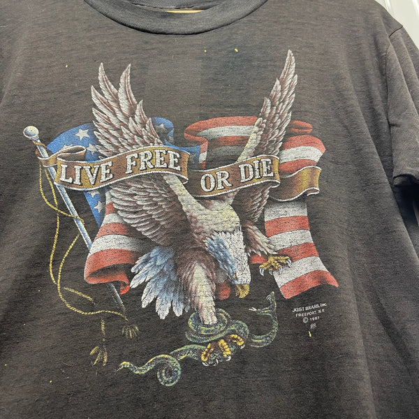 1987 3D Emblem Live Free or Die Tee