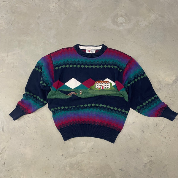 Vintage Golf Embroidered Knit Sweater (L)