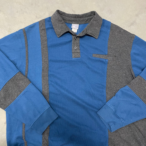 70s Style Polo Shirt (2XL/Blu)