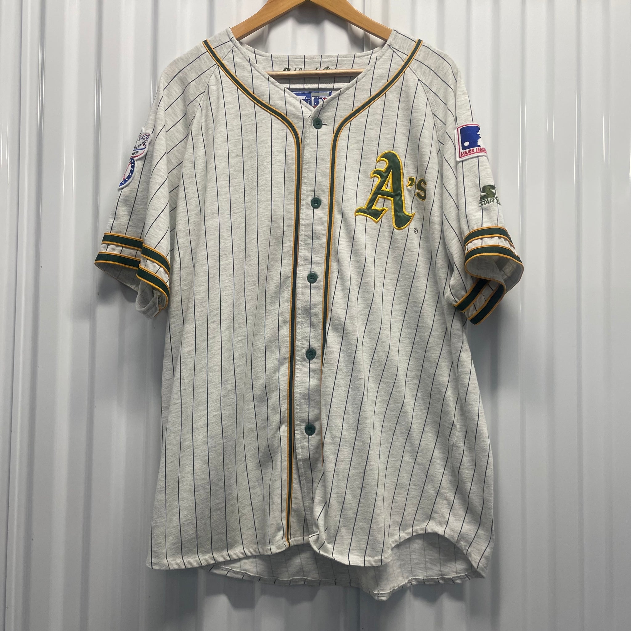 90s Oakland A’s Starter Pin Striped Jersey