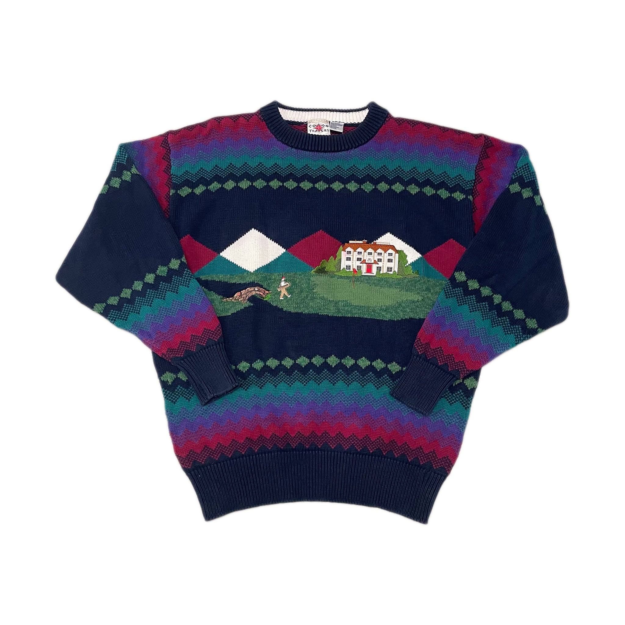 Vintage Golf Embroidered Knit Sweater (L)