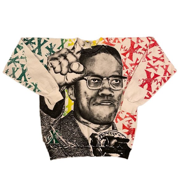 Vintage Malcom X All Over Print Crewneck (M)